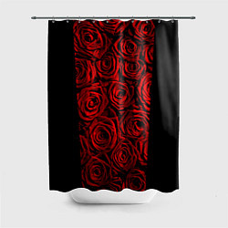 Шторка для душа Унисекс / Красные розы, цвет: 3D-принт