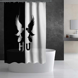 Шторка для душа HU: Black & White, цвет: 3D-принт — фото 2