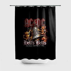 Шторка для душа AC DC - bell with devils, цвет: 3D-принт