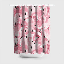 Шторка для ванной Розовый фламинго