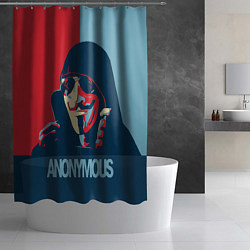 Шторка для душа Anonymous поп арт мем, цвет: 3D-принт — фото 2