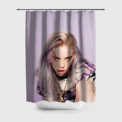 Шторка для душа BILLIE EILISH: Puprle Mood, цвет: 3D-принт