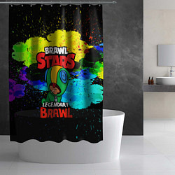 Шторка для душа BRAWL STARS LEON, цвет: 3D-принт — фото 2