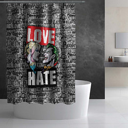 Шторка для душа Love Hate, цвет: 3D-принт — фото 2