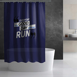 Шторка для душа Бегу - значит живу, цвет: 3D-принт — фото 2