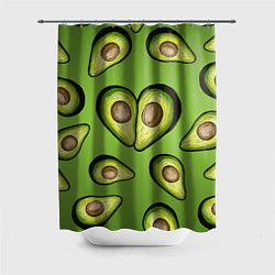 Шторка для душа Люблю авокадо, цвет: 3D-принт