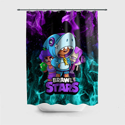 Шторка для душа BRAWL STARS LEON SHARK, цвет: 3D-принт