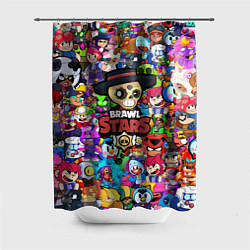 Шторка для душа BRAWL STARS POKO, цвет: 3D-принт