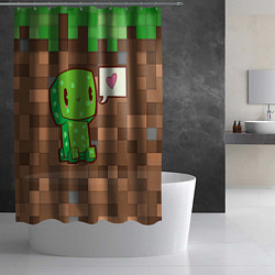 Шторка для душа Minecraft Creeper, цвет: 3D-принт — фото 2