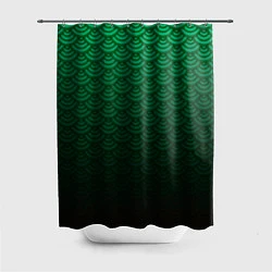 Шторка для душа Узор зеленая чешуя дракон, цвет: 3D-принт