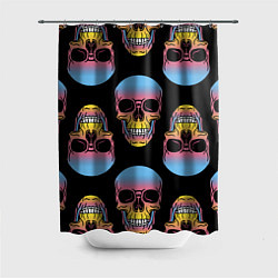 Шторка для ванной Neon skull!