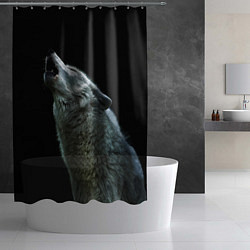 Шторка для душа Воющий волк, цвет: 3D-принт — фото 2