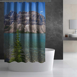 Шторка для душа Горное озеро, цвет: 3D-принт — фото 2