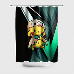 Шторка для душа Пикачу в костюме совы, цвет: 3D-принт