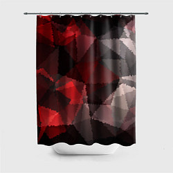 Шторка для душа Серо-красная абстракция, цвет: 3D-принт