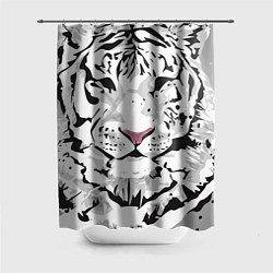 Шторка для душа Белый снежный тигр, цвет: 3D-принт