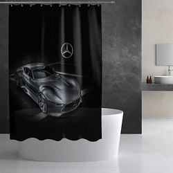 Шторка для душа Mercedes-Benz motorsport black, цвет: 3D-принт — фото 2