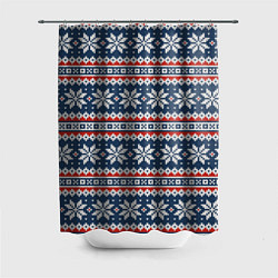 Шторка для душа Knitted Christmas Pattern, цвет: 3D-принт