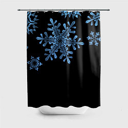 Шторка для душа Минималистичные Снежинки, цвет: 3D-принт