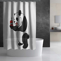 Шторка для душа Взрывная панда, цвет: 3D-принт — фото 2