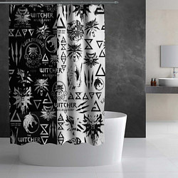 Шторка для душа THE WITCHER LOGOOMBING ВЕДЬМАК ПАТТЕРН, цвет: 3D-принт — фото 2