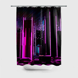 Шторка для душа Ночной город в киберпанке, цвет: 3D-принт