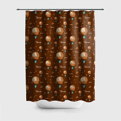 Шторка для ванной Воздушные шары для любителей кофе