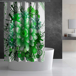 Шторка для душа Яркая пышная летняя зелень, цвет: 3D-принт — фото 2