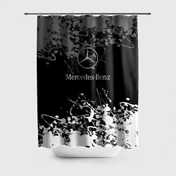 Шторка для душа Mercedes-Benz Брызги красок, цвет: 3D-принт