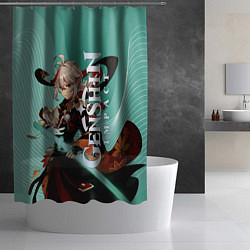Шторка для душа Кадзуха-самурай из Инадзумы, цвет: 3D-принт — фото 2