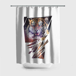 Шторка для душа Тигр Арт, цвет: 3D-принт