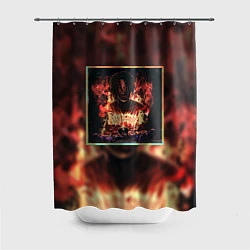 Шторка для душа Karmageddon Kizaru Альбом Кизару огонь, цвет: 3D-принт