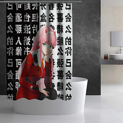 Шторка для душа Ноль два Любимый во франксе Zero Two, цвет: 3D-принт — фото 2