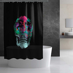 Шторка для душа Силуэт черепа Природа, цвет: 3D-принт — фото 2