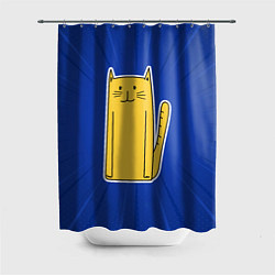 Шторка для ванной Длинный желтый кот
