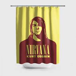 Шторка для душа Nirvana - Kurt Cobain, цвет: 3D-принт