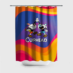 Шторка для душа Веселые чашечки - Cuphead, цвет: 3D-принт