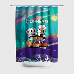 Шторка для душа Cuphead чашечка кофе, цвет: 3D-принт