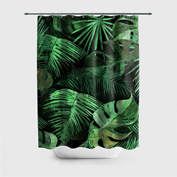 Шторка для ванной Цветы Тропические