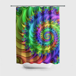 Шторка для душа Красочная фрактальная спираль Узор Colorful fracta, цвет: 3D-принт