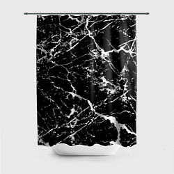 Шторка для душа Текстура чёрного мрамора Texture of black marble, цвет: 3D-принт