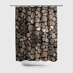 Шторка для душа Черно-коричневая текстура камня, цвет: 3D-принт