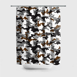 Шторка для ванной Камуфляж Чёрно-Белый Camouflage Black-White