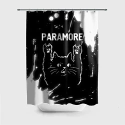 Шторка для душа Группа Paramore и Рок Кот, цвет: 3D-принт