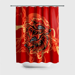 Шторка для душа Огненные лисы, цвет: 3D-принт