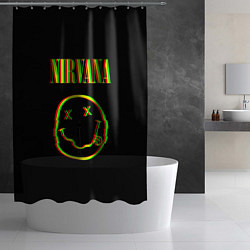 Шторка для душа Nirvana глитч, цвет: 3D-принт — фото 2