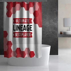 Шторка для душа Lineage: красные таблички Best Player и Ultimate, цвет: 3D-принт — фото 2