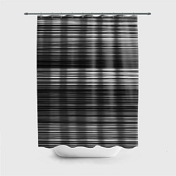 Шторка для душа Black and white thin stripes Тонкие полосы, цвет: 3D-принт