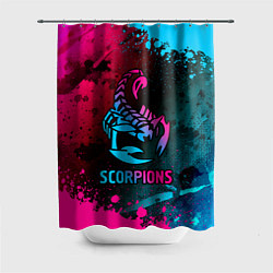 Шторка для душа Scorpions Neon Gradient, цвет: 3D-принт