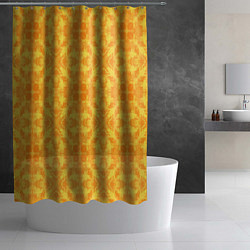 Шторка для душа Желтый абстрактный летний орнамент, цвет: 3D-принт — фото 2